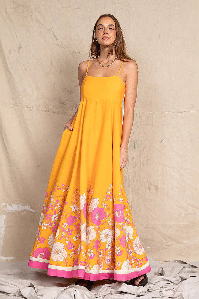 Stylish Floral Print Maxi Dress for Beach Getaway