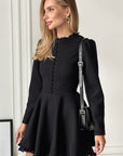 Summer New High Waist A-Line Dress with Puff Sleeves