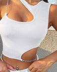 Summer Women's Crop Top with Metal Chain