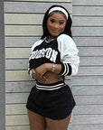 Trendy Casual Baseball Sweatshirt Skirt Set