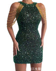 2026 Spring Summer Fashion Sexy Crystal Chain Bodycon Dress