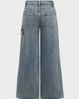 Y2K Style Bow Tie Denim Straight Leg Pants