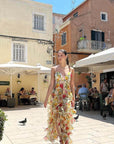 2026 New Women's Chiffon Floral Evening Dress