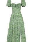 Summer Women's Floral Square Neck Puff Sleeve Dress