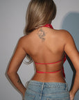 Satin Backless Top for Spring and Summer