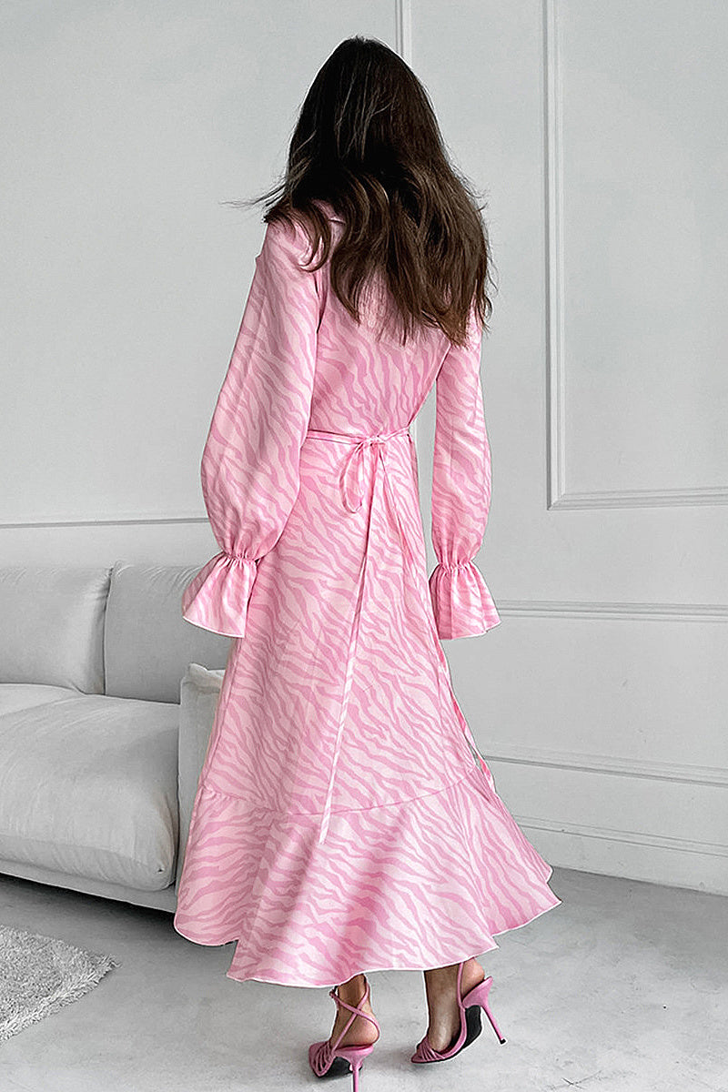 Elegant Ruffled V-Neck Dress for Women
