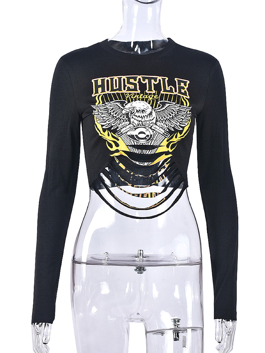 Stylish Cropped Long Sleeve T-Shirt for Women
