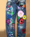 High-Quality Printed Women's Straight Leg Jeans