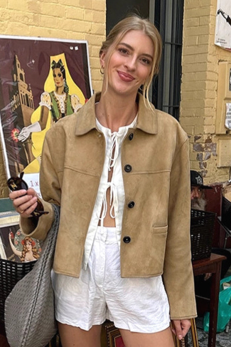 Fashionable Suede Jacket for Women