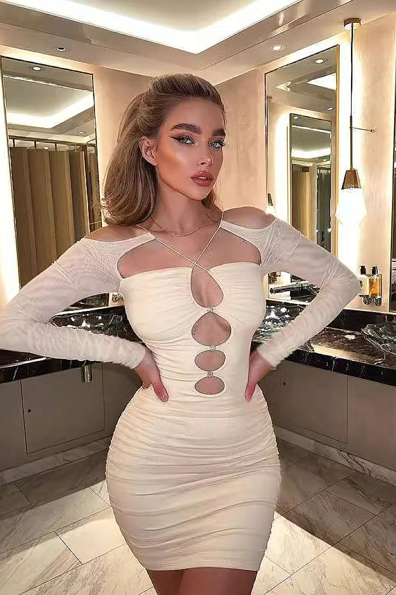 Sexy Sheer Mesh Bodycon Dress for Nightclub