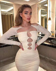 Sexy Sheer Mesh Bodycon Dress for Nightclub
