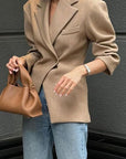 Fashionable Solid Color Professional Blazer for Women