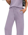 Casual Loose Fit Pocket T-Shirt and Pants Set