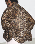 Chic Ruffled Leopard Print Chiffon Blouse
