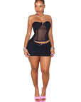 Fashionable Women's Two-Piece Set with Sheer Design