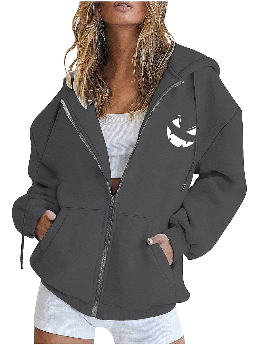 Plus Size Zip-Up Hoodie Cardigan for Women