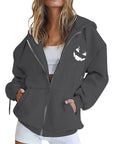 Plus Size Zip-Up Hoodie Cardigan for Women