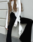 Irregular Design White Knit Top for Women