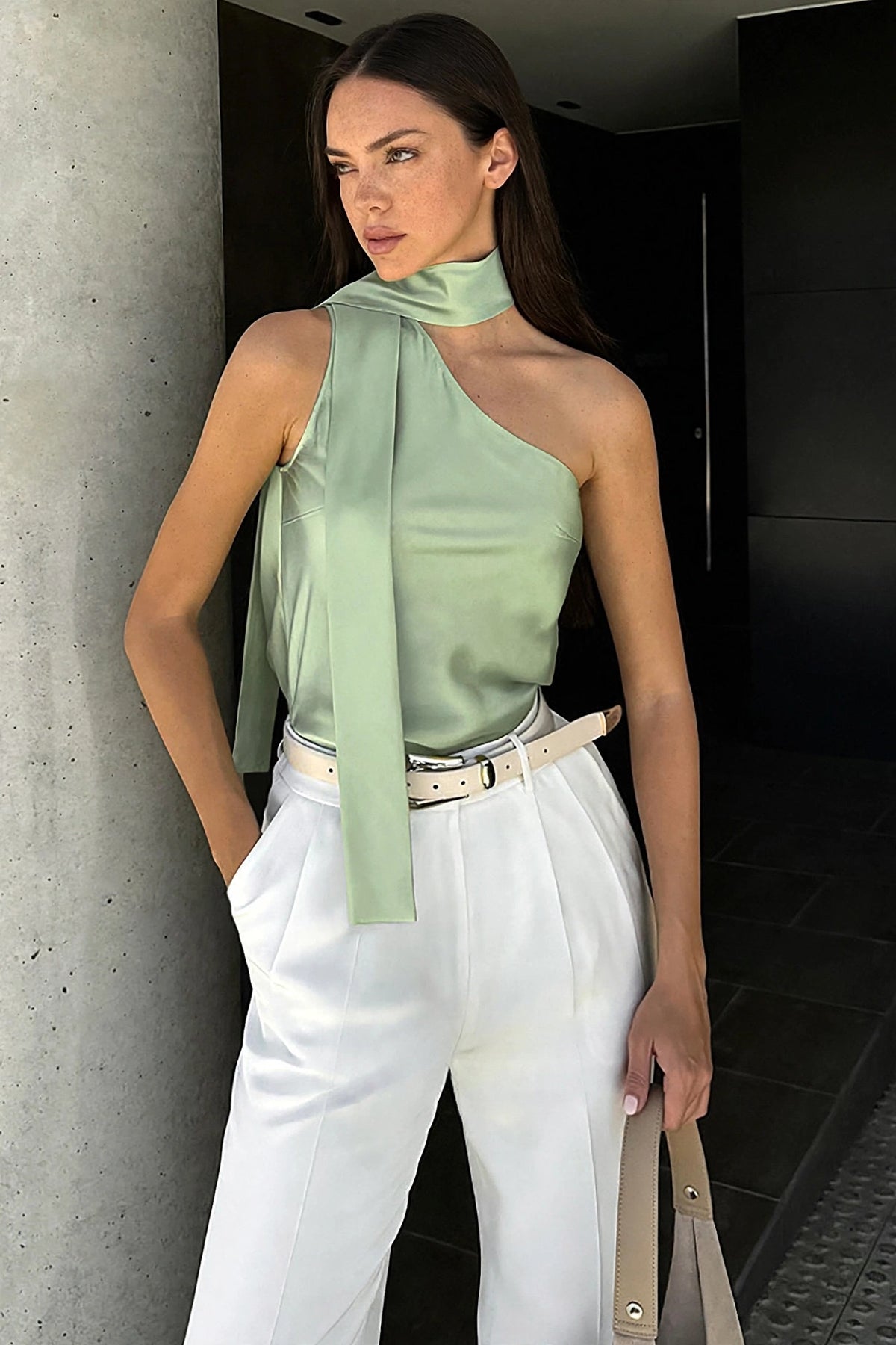 Dune Asymmetric-Neck Top on model
