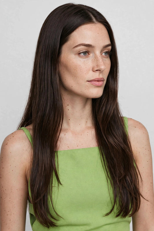 Céline Square-Neck Summer Dress on model