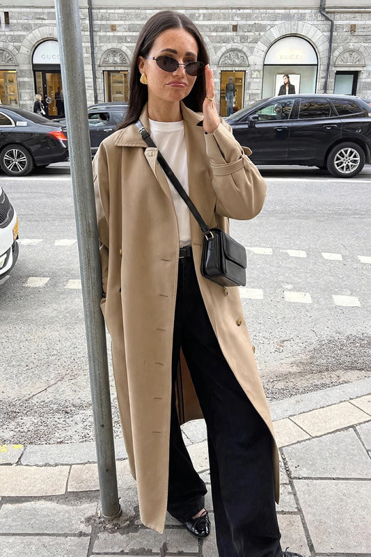 Rive Gauche Double-Breasted Trench on model