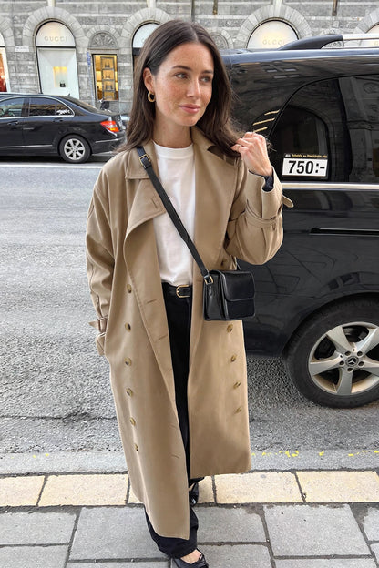 Rive Gauche Double-Breasted Trench on model