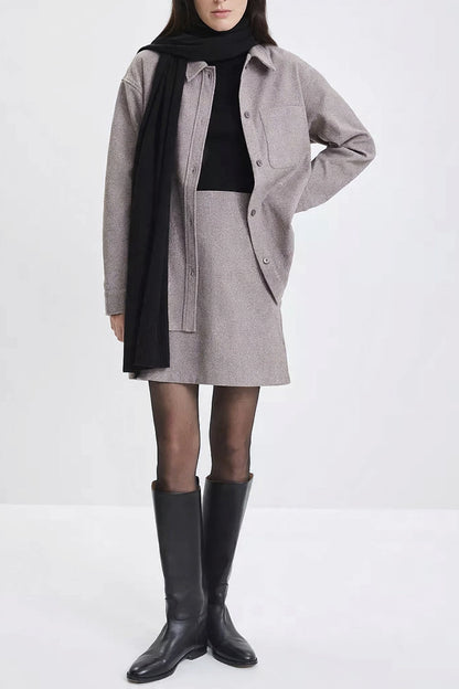 Ivoire Cardigan & Skirt Set on model