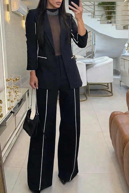 Noir Blazer & Trouser Set on model