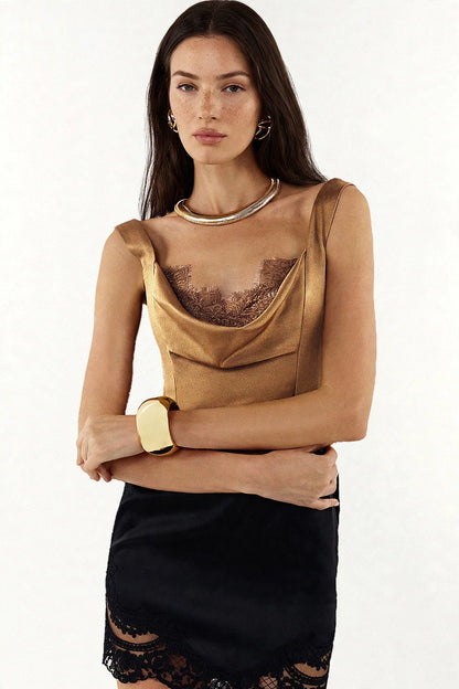 Léa V-Neck Sleeveless Top on model