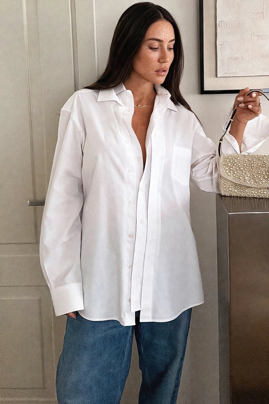 Blanche Classic White Shirt on model