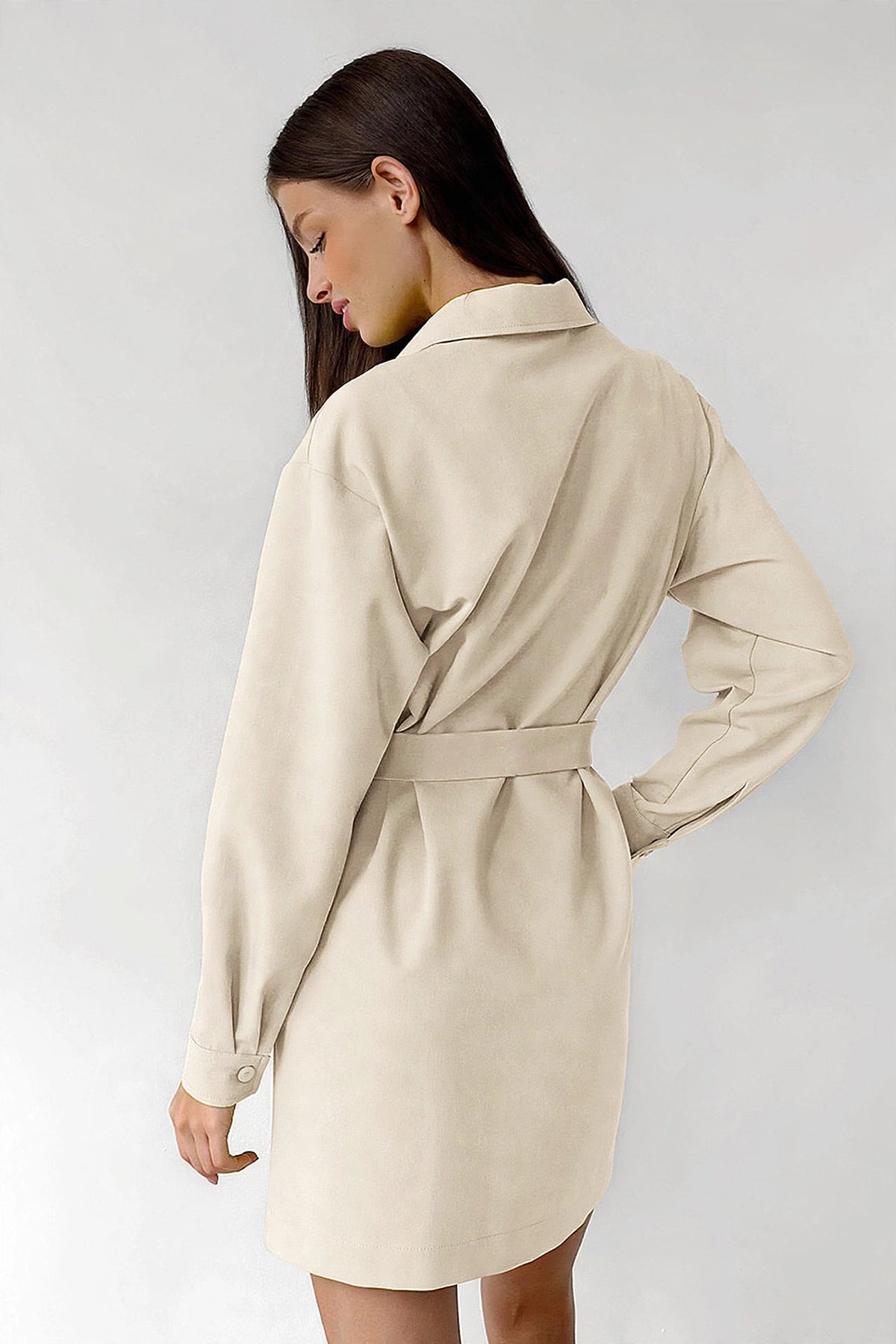 Raphaëlle Belted Shirt Dress on model