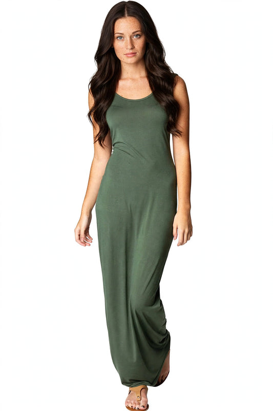 Sauge Green Maxi Dress on model