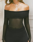 Sexy Off-Shoulder Mesh Top for Women