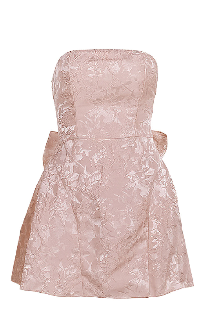 Summer Fashionable Strapless Mini Dress with Bow
