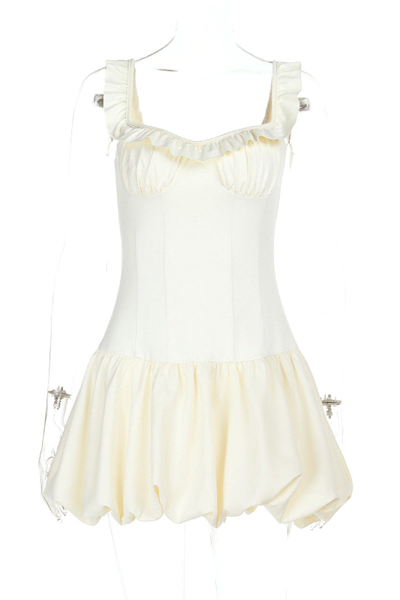 Sleeveless Mini Dress with Ruffle Hem