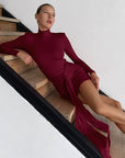 Chic High Neck Long Sleeve Bodycon Dress
