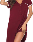 2024 Women's V-Neck Short Sleeve Color Block Dress