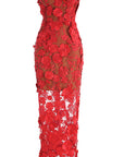Elegant Lace Floral Bodycon Party Dress