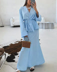 Elegant Women's Two-Piece Set with Long Skirt