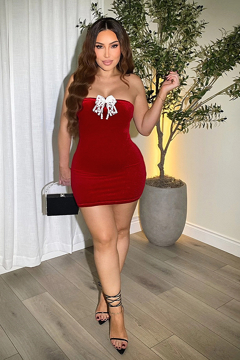 Chic Bowknot Bodycon Dress for Women