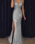 New V-Neck Long Dress