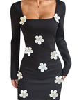 Sexy Floral Long Sleeve Dress for Women