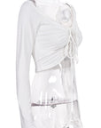 Stylish Lace-Up Long Sleeve Top for Women