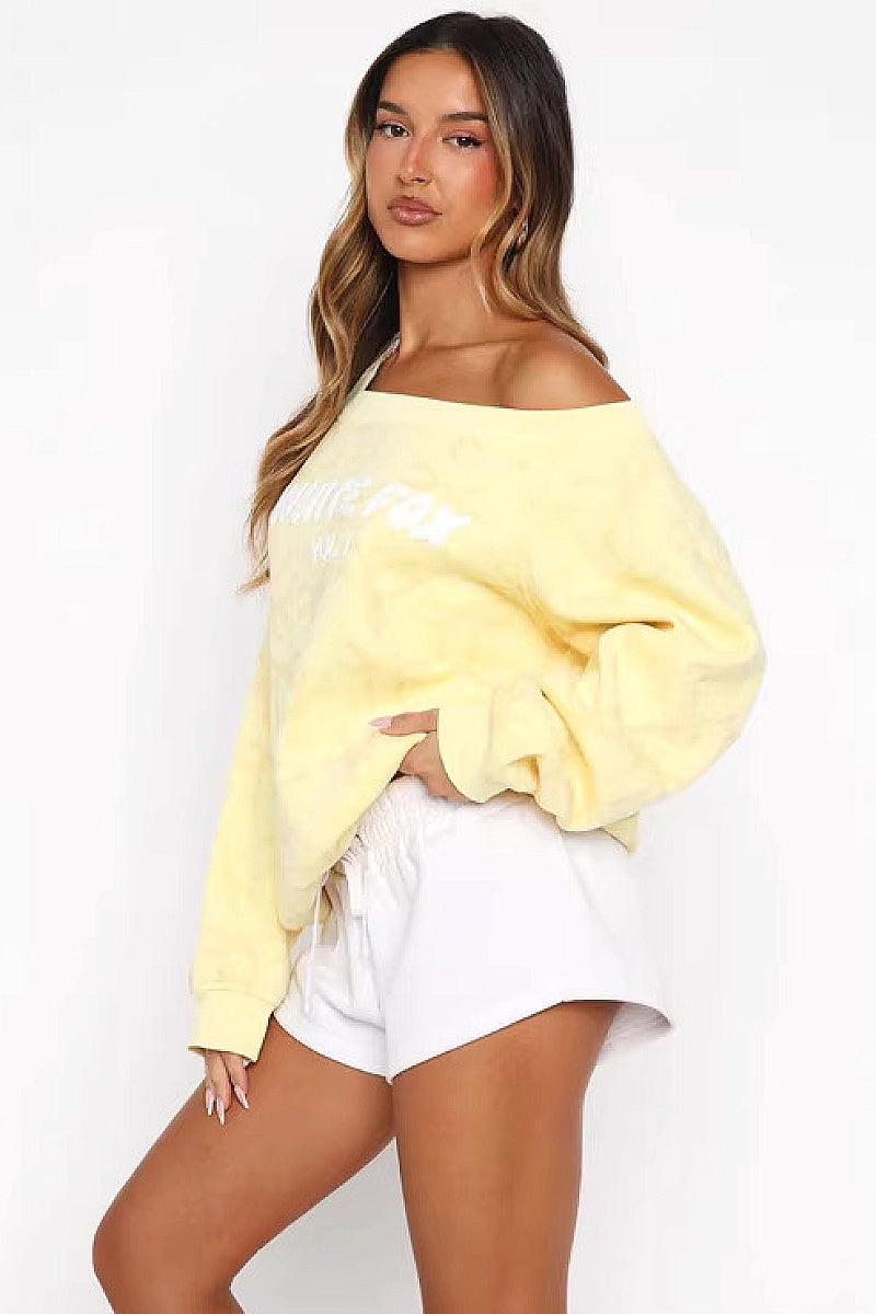 Lemon Yellow Off-Shoulder Bow Top for Women