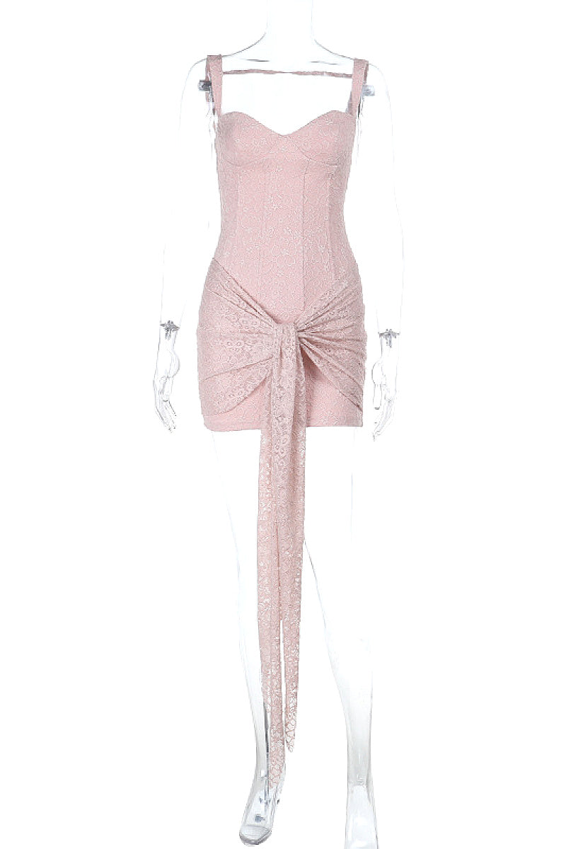 Lace Backless Spaghetti Strap Dress