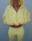 Stylish Solid Color Sweatshirt and Pants Set