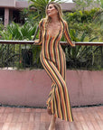 Autumn Women's V-Neck Long Sleeve Dress