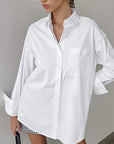 Casual Oversized Boyfriend Style White Shirt
