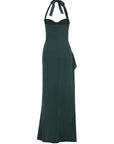 Chic Halter Neck A-Line Dress with Ruffle Hem