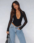 Autumn Fashion Deep V Neck Two-Piece Set